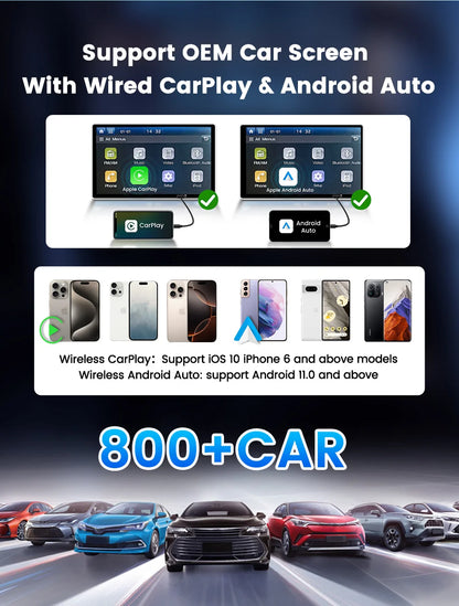 CarlinKit Mini Ultra 3 Wireless CarPlay & Android Auto Tiny Adapter