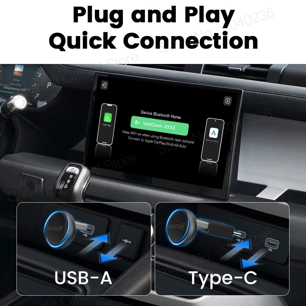 CarlinKit Mini Ultra 3 Wireless CarPlay & Android Auto Tiny Adapter