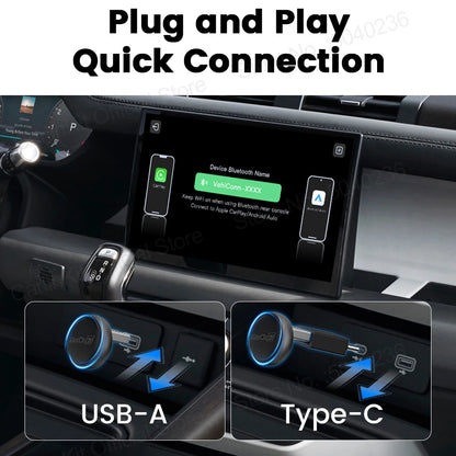 CarlinKit Mini Ultra 3 Wireless CarPlay & Android Auto Tiny Adapter