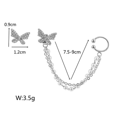 Rhinestone Butterfly Stud Earrings Jewelry