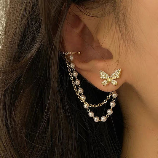 Rhinestone Butterfly Stud Earrings Jewelry