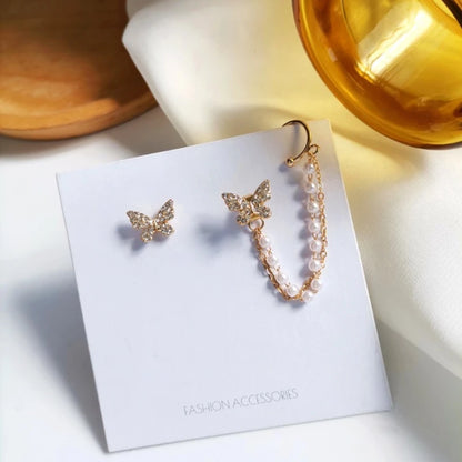 Rhinestone Butterfly Stud Earrings Jewelry