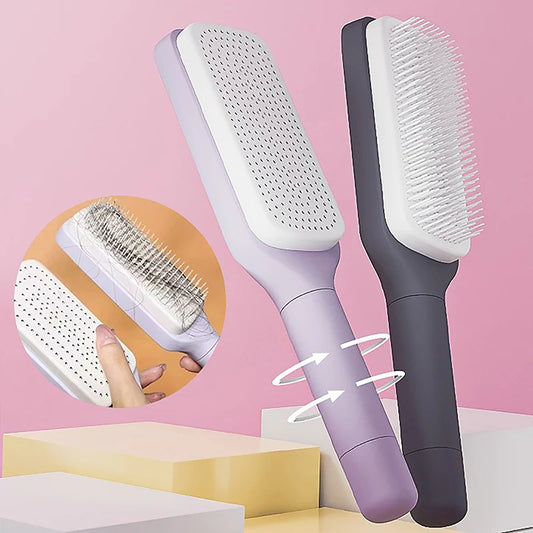 4-in-1 Self-Cleaning Hair Brush