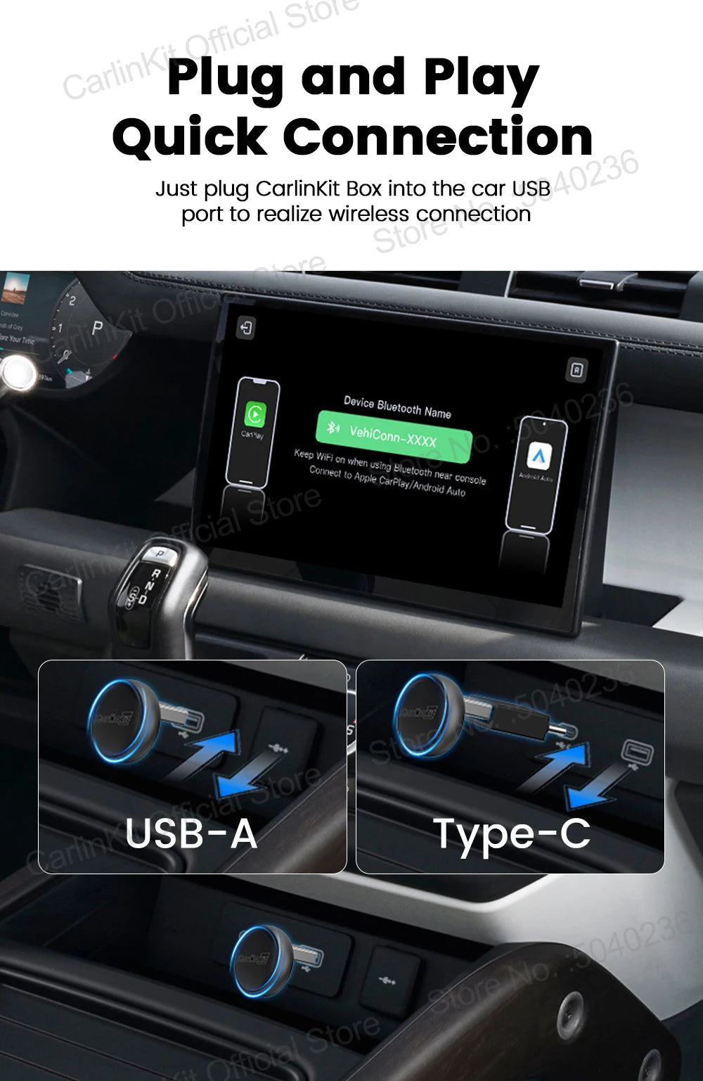 CarlinKit Mini Ultra 3 Wireless CarPlay & Android Auto Tiny Adapter