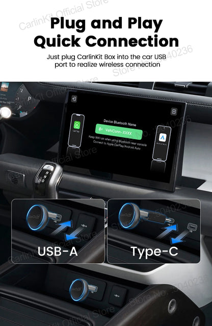 CarlinKit Mini Ultra 3 Wireless CarPlay & Android Auto Tiny Adapter