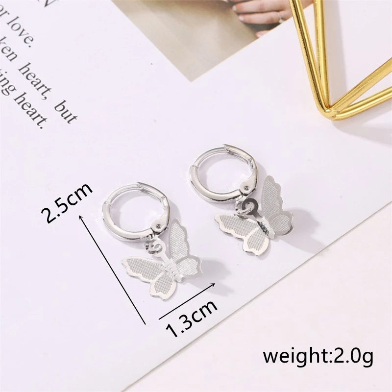 Rhinestone Butterfly Stud Earrings Jewelry