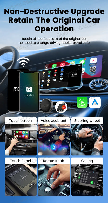 CarlinKit Mini Ultra 3 Wireless CarPlay & Android Auto Tiny Adapter