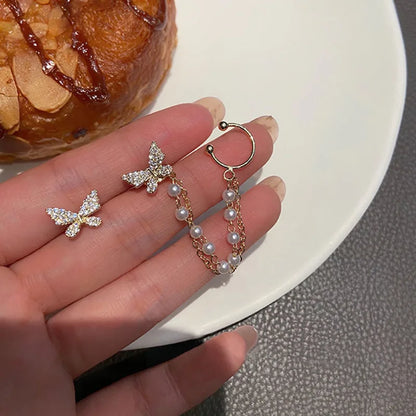 Rhinestone Butterfly Stud Earrings Jewelry