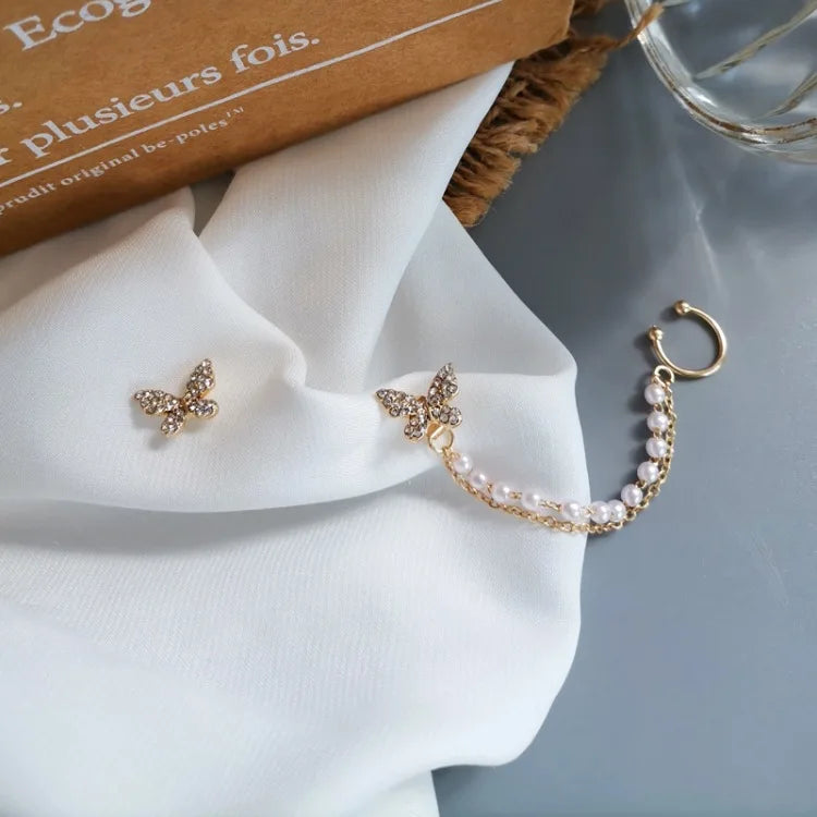 Rhinestone Butterfly Stud Earrings Jewelry