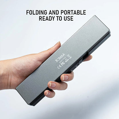 Foldable Bluetooth Keyboard Mini Aluminum Rechargeable Folding Wireless Keypad With Stand For Phone