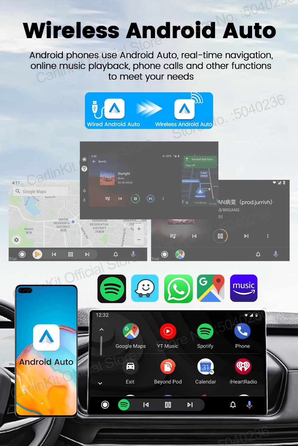 CarlinKit Mini Ultra 3 Wireless CarPlay & Android Auto Tiny Adapter