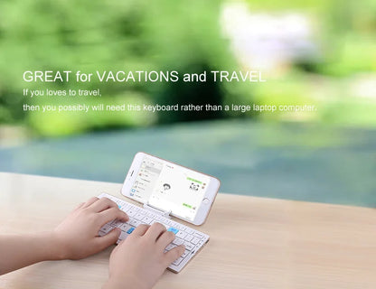 Foldable Bluetooth Keyboard Mini Aluminum Rechargeable Folding Wireless Keypad With Stand For Phone