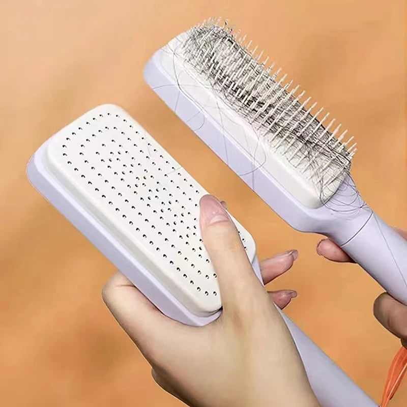 4-in-1 Self-Cleaning Hair Brush