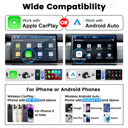CarlinKit Mini Ultra 3 Wireless CarPlay & Android Auto Tiny Adapter
