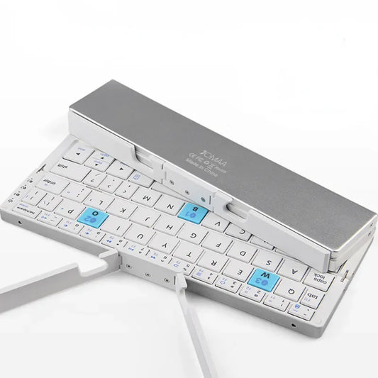 Foldable Bluetooth Keyboard Mini Aluminum Rechargeable Folding Wireless Keypad With Stand For Phone