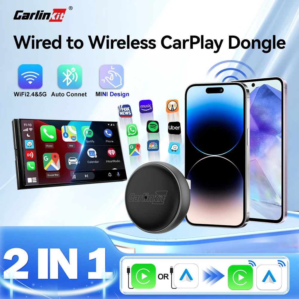 CarlinKit Mini Ultra 3 Wireless CarPlay & Android Auto Tiny Adapter