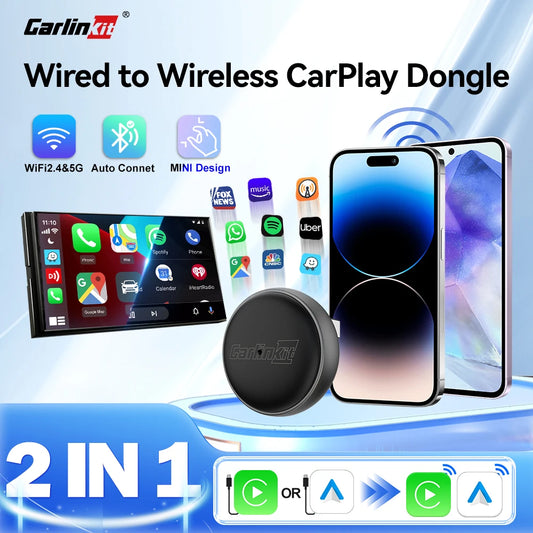 CarlinKit Mini Ultra 3 Wireless CarPlay & Android Auto Tiny Adapter