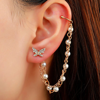 Rhinestone Butterfly Stud Earrings Jewelry