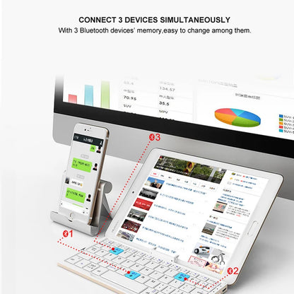 Foldable Bluetooth Keyboard Mini Aluminum Rechargeable Folding Wireless Keypad With Stand For Phone