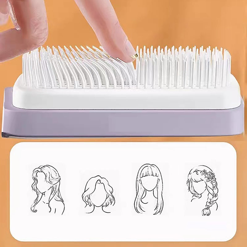 4-in-1 Self-Cleaning Hair Brush