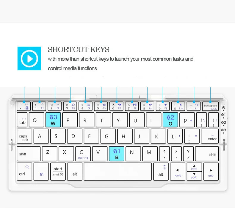 Foldable Bluetooth Keyboard Mini Aluminum Rechargeable Folding Wireless Keypad With Stand For Phone