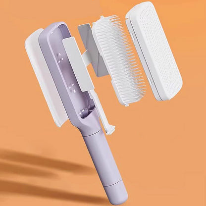 4-in-1 Self-Cleaning Hair Brush